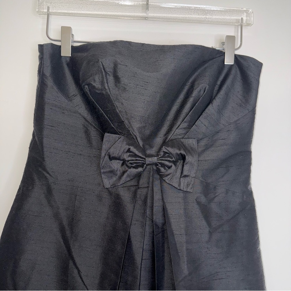 Ann Taylor Black Strapless Pleated A-line Dress - Picture 10 of 16